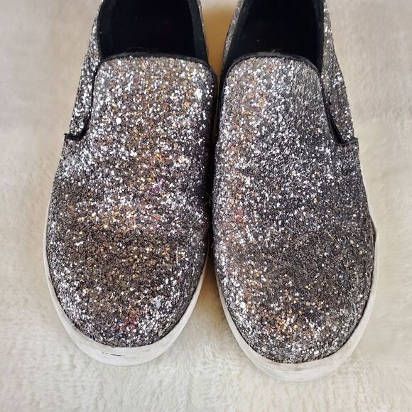 Michael Michael Kors Ivy Ombre Black Silver Glitter Slip On Tennis Shoes Size 5 - Picture 2 of 9